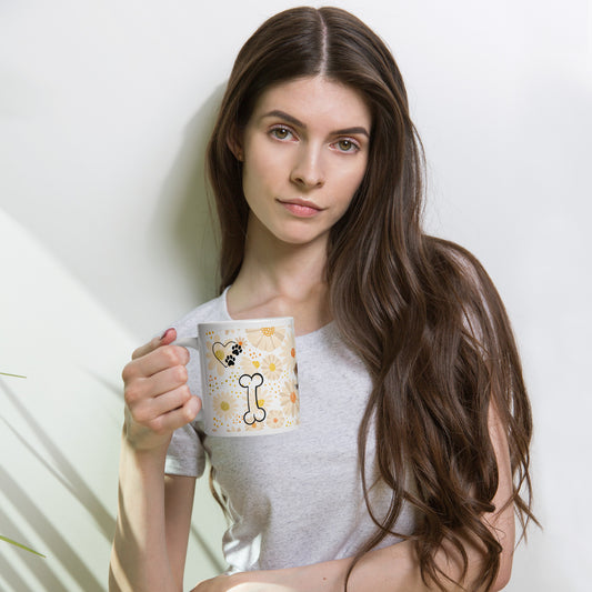 20oz Pet Lover's "Fee's Floral" Ceramic Coffee Mug